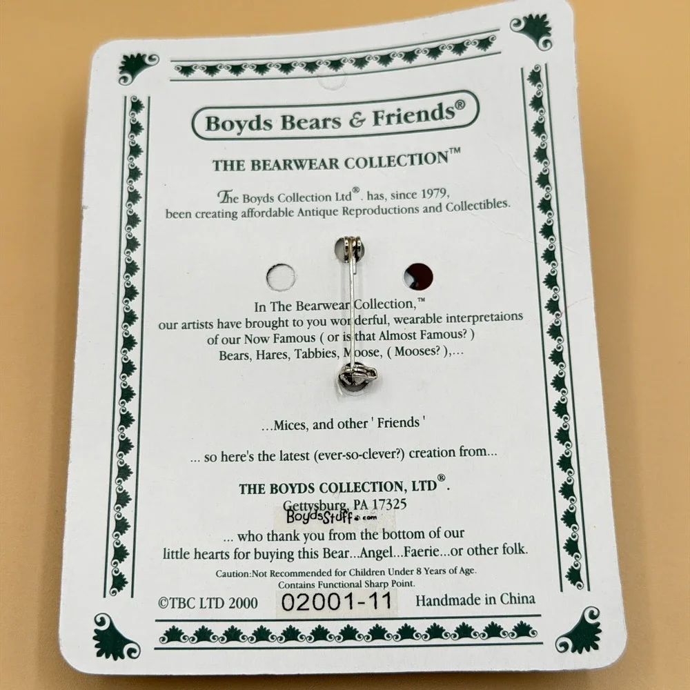 Boyds Bears Bearwear Greatest FOB On Earth Clown Brooch Pin 02001-11 Vintage